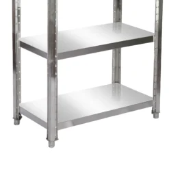 Wiltec Edelstahlregal 120x50x155cm mit 4 höhenverstellbaren Böden für den Gastronomiebereich Werkstatt Keller Lagerregal Vorratsregal Küchenregal