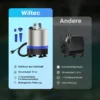 Wiltec Edelstahl Springbrunnenpumpe 50 W 1750 l/h, max. Fontänenhöhe 1,6 m, Teichpumpe inkl. 3 Aufsätze für verschiedene Fontänen, Aquariumpumpe