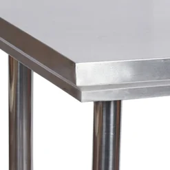 Wiltec Edelstahl Tisch Arbeitstisch Edelstahltisch mit Aufkantung 120x60x85cm für Gastro Küche Werkstatt Garten Keller mit höhenverstellbare Füßen