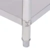 Wiltec Edelstahl Tisch Arbeitstisch Edelstahltisch mit Ablage 120x60x85cm für Gastro Küche Werkstatt Garten Keller mit höhenverstellbare Füßen