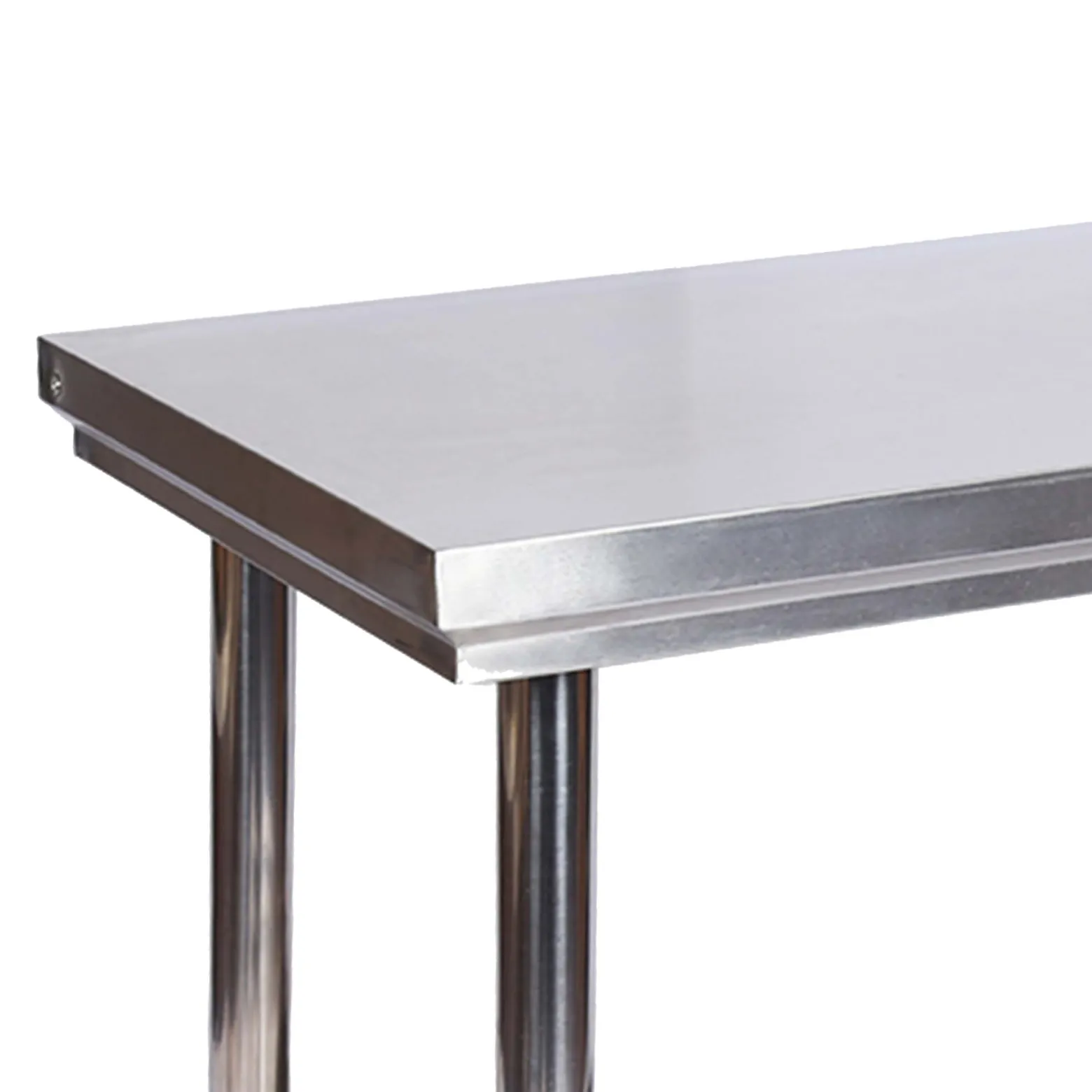 Wiltec Edelstahl Tisch Arbeitstisch Edelstahltisch mit Ablage 120x60x85cm für Gastro Küche Werkstatt Garten Keller mit höhenverstellbare Füßen