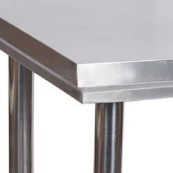 Wiltec Edelstahl Tisch Arbeitstisch Edelstahltisch mit Ablage 120x60x85cm für Gastro Küche Werkstatt Garten Keller mit höhenverstellbare Füßen