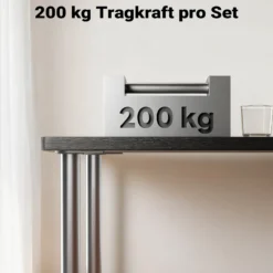 Wiltec Edelstahl Tischbein 4er Set Möbelfuss Verstellbar Ø60mm 710mm Chrom