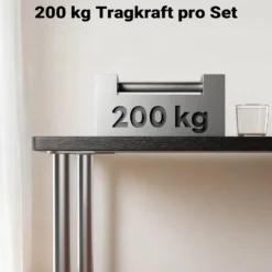 Wiltec Edelstahl Tischbein 4er Set Möbelfuss Verstellbar Ø60mm 1100mm Chrom