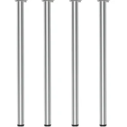Wiltec Edelstahl Tischbein 4er Set Möbelfuss Verstellbar Ø60mm 1100mm Chrom