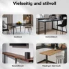 Wiltec Edelstahl Tischbein Set, schwarz, 4 Möbelfüße Ø 60 mm und mit verstellbarer Länge 870-900 mm, bis 200 kg Tragkraft