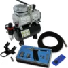 Wiltec Einsteiger Airbrush Kompressor Set AS189 mit 1 Airbrushpistole Typ 116 und umfangreichem Zubehör, 3 l Drucktank, für Modellbau, Tattoos, Nailart