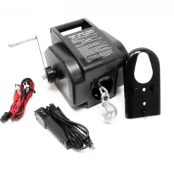 Wiltec Elektrische Seilwinde 12V 280W bis 4990kg, 1,38m/min, Motorwinde 10,5m Stahlseil, Elektroseilwinde mit Haken und Fernbedienung