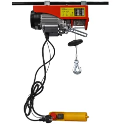 Wiltec Elektrische Seilwinde 540W bis 125/250kg, Motorwinde mit Seilzug 12/6m und Einhandbedienung, Elektroseilwinde