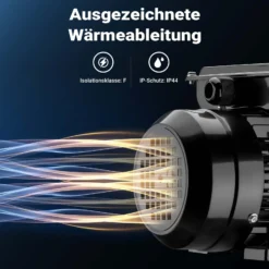 Wiltec Elektromotor 1-phasig, Elektro Motor 4-polig 0,75 kW, Einphasen Wechselstrommotor 1400 U/min, Induktionsmotor Aluminium, kompakter Motor