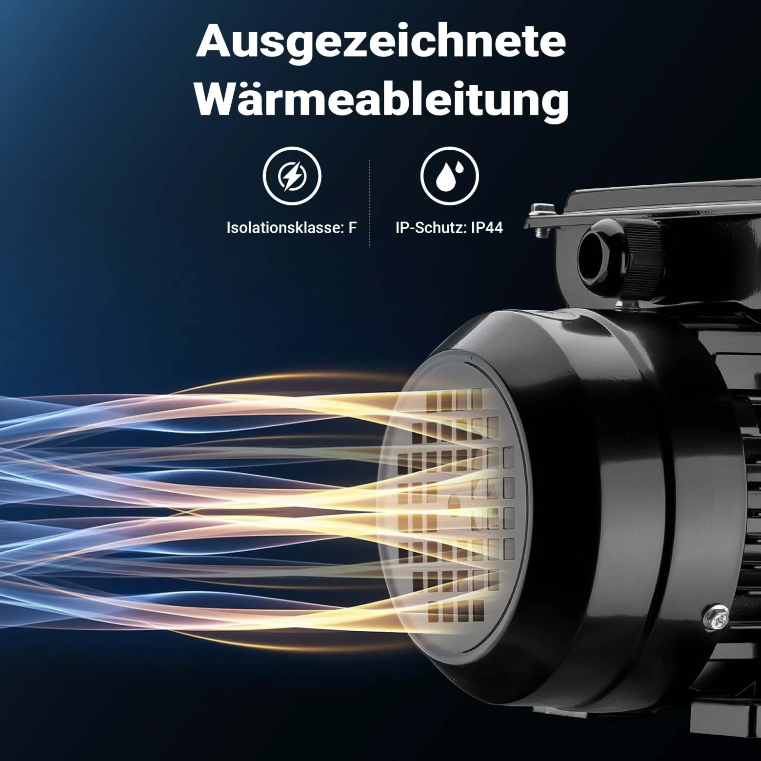 Wiltec Elektromotor 1-phasig, Elektro Motor 4-polig 0,75 kW, Einphasen Wechselstrommotor 1400 U/min, Induktionsmotor Aluminium, kompakter Motor