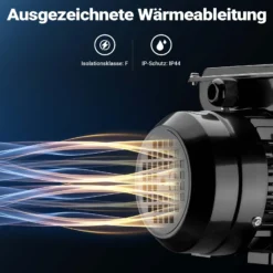 Wiltec Elektromotor 1-phasig, Elektro Motor 4-polig 0,55 kW, Einphasen Wechselstrommotor 1400 U/min, Induktionsmotor Aluminium, kompakter Motor