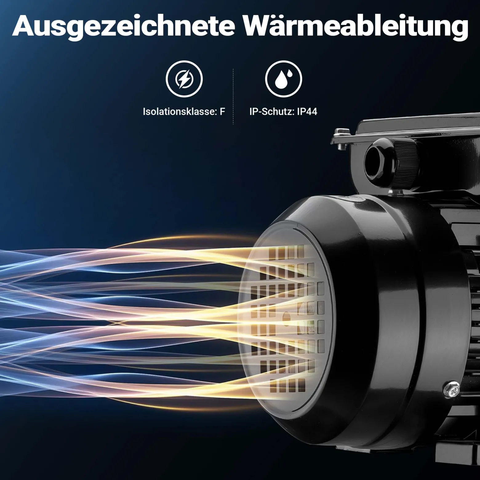 Wiltec Elektromotor 1-phasig, Elektro Motor 4-polig 0,55 kW, Einphasen Wechselstrommotor 1400 U/min, Induktionsmotor Aluminium, kompakter Motor