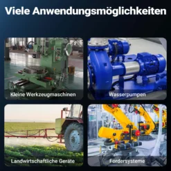Wiltec Elektromotor 1-phasig, Elektro Motor 4-polig 0,55 kW, Einphasen Wechselstrommotor 1400 U/min, Induktionsmotor Aluminium, kompakter Motor