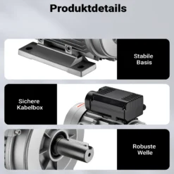 Wiltec Elektromotor 230 V 2,2 kW (3 PS) 1-phasig 2-polig E-Motor mit Anlaufkondensator 2850 U/min und Aluminiumwicklung
