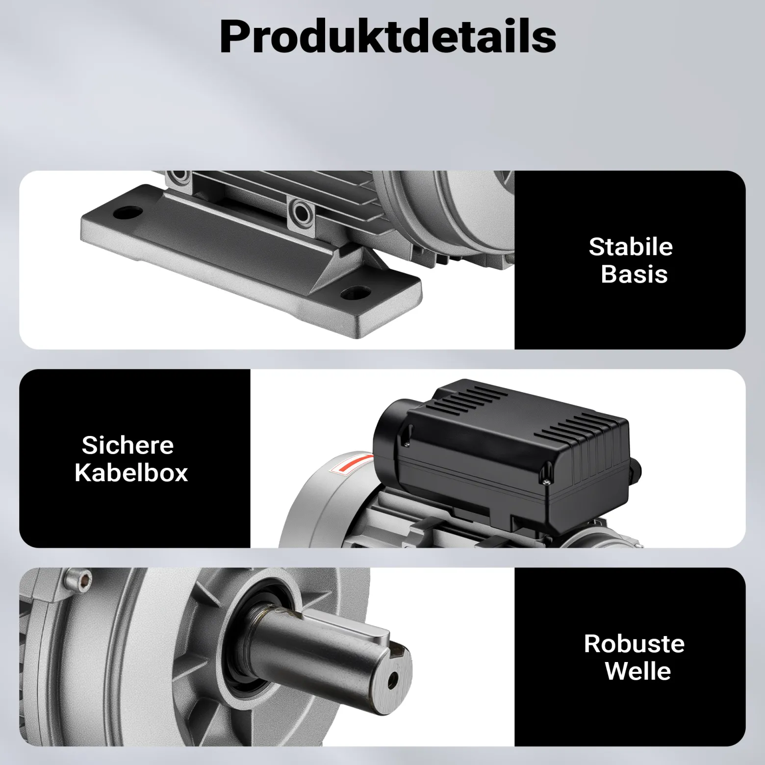 Wiltec Elektromotor 230 V 2,2 kW (3 PS) 1-phasig 2-polig E-Motor mit Anlaufkondensator 2850 U/min und Aluminiumwicklung