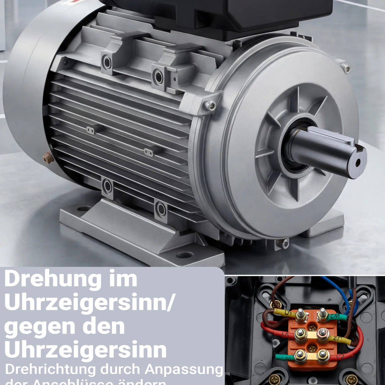 Wiltec Elektromotor 230 V 2,2 kW (3 PS) 1-phasig 2-polig E-Motor mit Anlaufkondensator 2850 U/min und Aluminiumwicklung