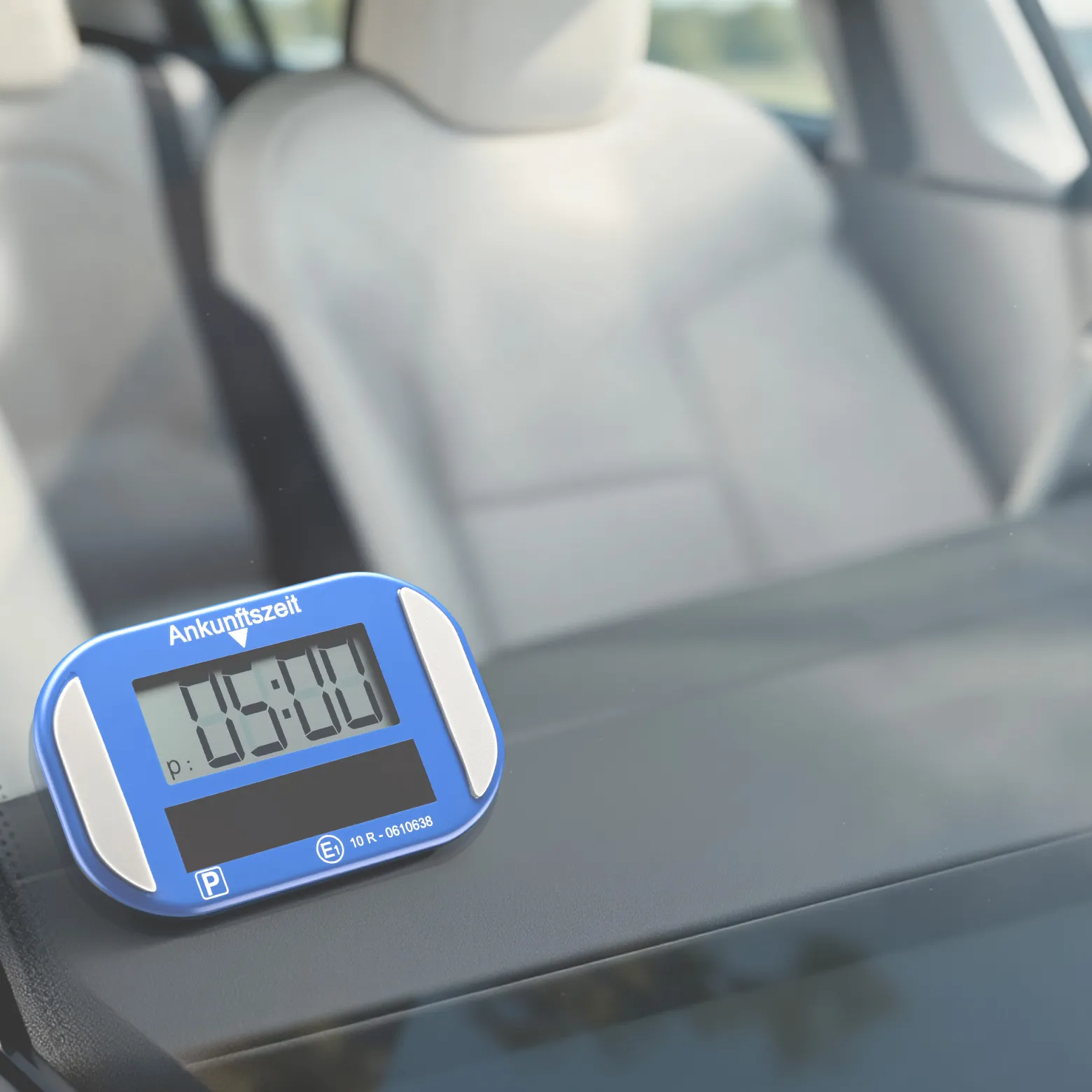 Wiltec Elektronische Parkscheibe mit Solarpanel – Digitale Parkuhr mit automatischer Zeitumschaltung und KBA-Zulassung