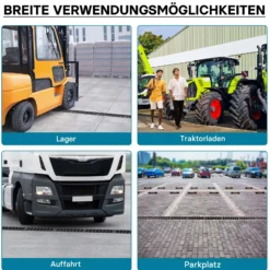 Wiltec Entwässerungsrinne 1 m mit Abdeckrost aus Gusseisen – 25 t Traglast – Ablaufrinne für Abwasser und Regenwasser – Abwasserrinne