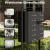 Wiltec 12er Briefkastenanlage schwarz 945 x 270 x 1500 mm, Standbriefkasten mit 2x6 Fächern, Schlüssel und Namensschild, Briefkasten Postkasten mit Ständer
