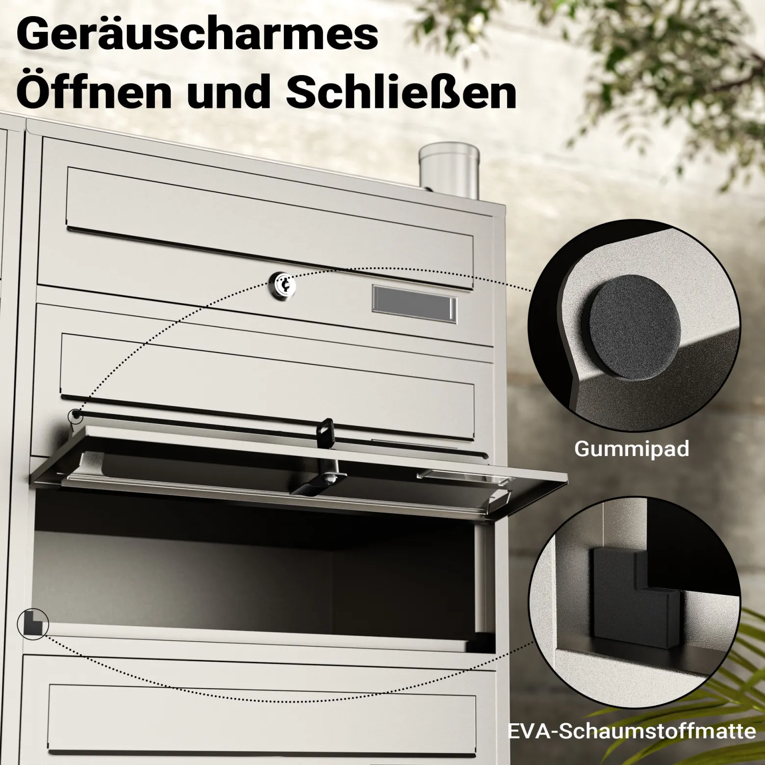 Wiltec 10er Briefkastenanlage Edelstahl 945 x 270 x 1500 mm, Standbriefkasten mit 2x5 Fächern, Schlüssel und Namensschild, Briefkasten Postkasten mit Ständer