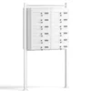 Wiltec 12er Briefkastenanlage weiß 945 x 270 x 1500 mm, Standbriefkasten mit 2x6 Fächern, Schlüssel und Namensschild, Briefkasten Postkasten mit Ständer