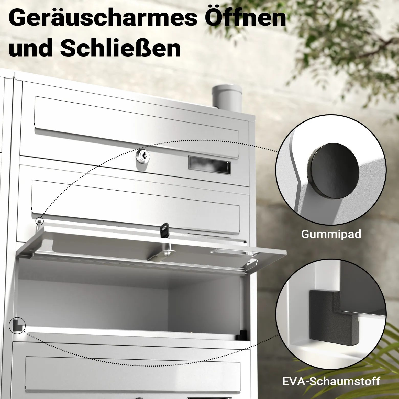 Wiltec 12er Briefkastenanlage weiß 945 x 270 x 1500 mm, Standbriefkasten mit 2x6 Fächern, Schlüssel und Namensschild, Briefkasten Postkasten mit Ständer