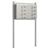Wiltec 8er Briefkastenanlage Edelstahl 945 x 270 x1500 mm, Standbriefkasten mit 2x4 Fächern, Schlüssel und Namensschild, Briefkasten Postkasten mit Ständer