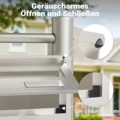 Wiltec 6er Briefkastenanlage Edelstahl 556 x 270 x 1500 mm, Standbriefkasten mit 6 Fächern, Schlüssel und Namensschild, Briefkasten Postkasten mit Ständer