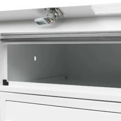 Wiltec 3er Briefkastenanlage weiß 513 x 270 x 1150 mm, Standbriefkasten mit 3 Fächern, Schlüssel und Namensschild, Briefkasten Postkasten mit Ständer