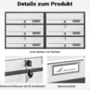 Wiltec 10er Briefkastenanlage Weiß/Anthrazit 945 x 270 x 1500 mm, Standbriefkasten mit 2x5 Fächern, Schlüssel und Namensschild, Briefkasten Postkasten mit Ständer