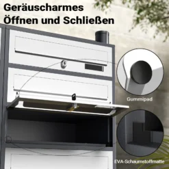 Wiltec 10er Briefkastenanlage Weiß/Anthrazit 945 x 270 x 1500 mm, Standbriefkasten mit 2x5 Fächern, Schlüssel und Namensschild, Briefkasten Postkasten mit Ständer
