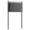 Wiltec 8er Briefkastenanlage Anthrazit 945 x 270 x 1500 mm, Standbriefkasten mit 2x4 Fächern, Schlüssel und Namensschild, Briefkasten Postkasten mit Ständer