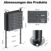 Wiltec 12er Briefkastenanlage Anthrazit 945 x 270 x 1500 mm, Standbriefkasten mit 2x6 Fächern, Schlüssel und Namensschild, Briefkasten Postkasten mit Ständer