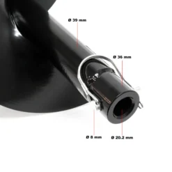 Wiltec Erdlochbohrer Bohrschnecke 200mm Ø, Gusseisen, mit fester Stechspitze, Ersatzbohrer für Erdlochbohrer Pfahlbohrer