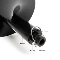Wiltec Erdlochbohrer Bohrschnecke 300mm Ø, Gusseisen, mit fester Stechspitze, Ersatzbohrer für Erdlochbohrer Pfahlbohrer