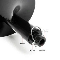 Wiltec Erdlochbohrer Bohrschnecke 250mm Ø, Gusseisen, mit fester Stechspitze, Ersatzbohrer für Erdlochbohrer Pfahlbohrer