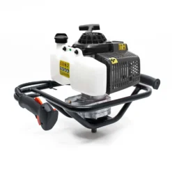Wiltec Erdlochbohrer 2,2kW 3 PS 63 ccm Benzinmotor, Erdbohrer mit 2 Takt Motor, Pfahlbohrer Motorerdbohrer für saubere Bohrungen