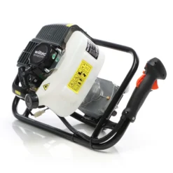 Wiltec Erdlochbohrer 1,4 kW 1,9 PS 52ccm Benzinmotor, Erdbohrer mit 2 Takt Motor, Pfahlbohrer Motorerdbohrer für saubere Bohrungen