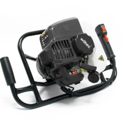 Wiltec Erdlochbohrer 1,4 kW 1,9 PS 52ccm Benzinmotor, Erdbohrer mit 2 Takt Motor, Pfahlbohrer Motorerdbohrer für saubere Bohrungen