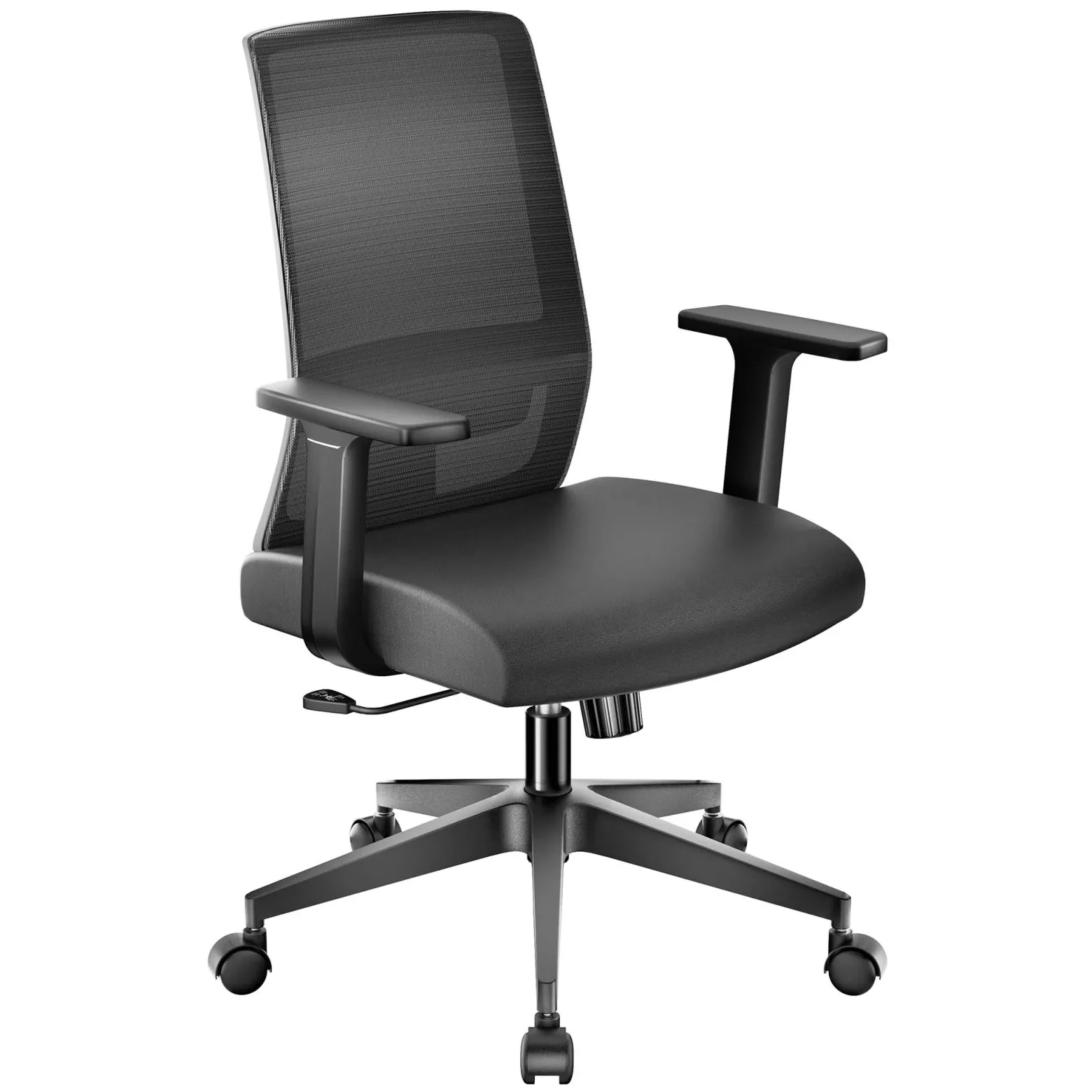 Wiltec Ergonomischer Bürostuhl mit Lendenwirbelstütze – Schreibtischstuhl höhenverstellbar – atmungsaktive Rückenlehne – bis 120 kg belastbar