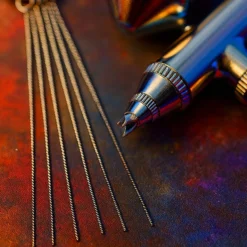 Wiltec 5er Reinigung Set Reinigungsdraht Düsennadeln, Düsenreinigungsnadel für Airbrushpistolen und Düsen, Airbrush Zubehör