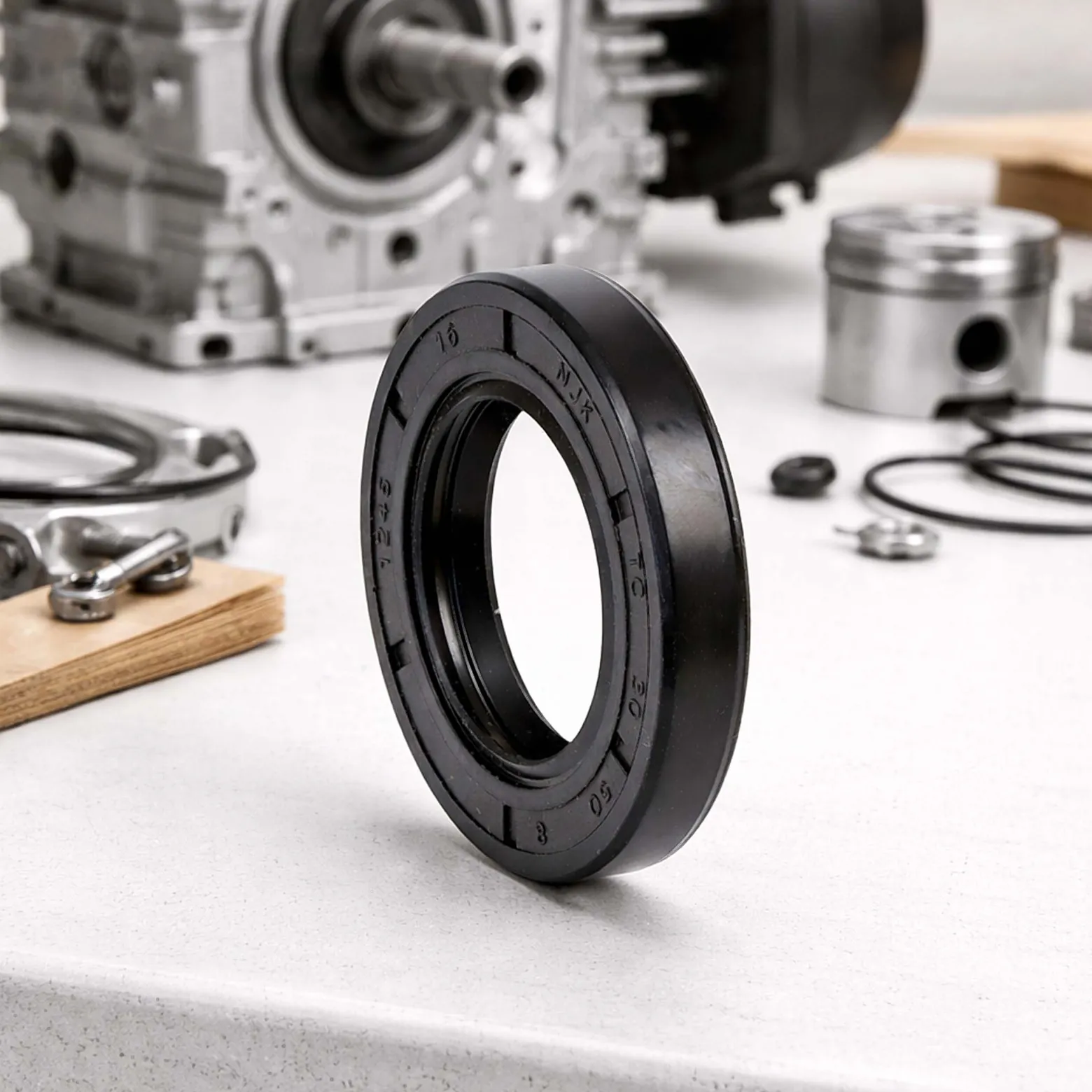 Wiltec Ersatzteil für Benzinmotor Radialwellendichtring, Dichtring für Benzin Motor verschiedene Anwendungen, Go Kart Motor E10 kompatibel