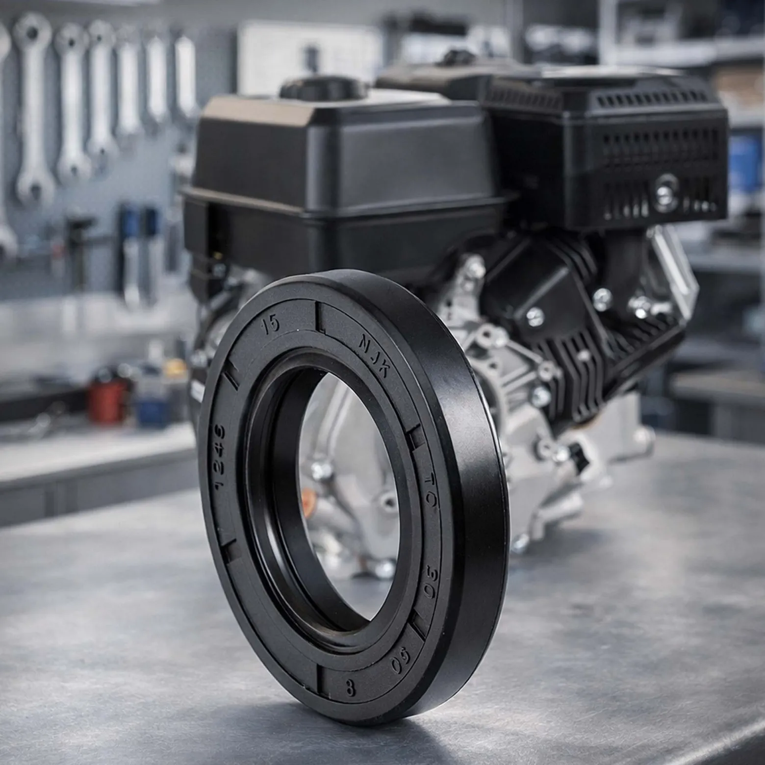 Wiltec Ersatzteil für Benzinmotor Radialwellendichtring, Dichtring für Benzin Motor verschiedene Anwendungen, Go Kart Motor E10 kompatibel