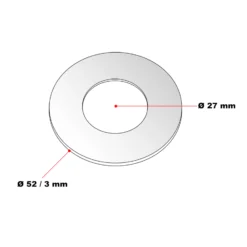 Wiltec Ersatzteil für Obstpresse 18 L / 30 L – Distanzscheibe – 3 mm dick – außen 52 mm, innen 27 mm – für Saftpresse, Weinpresse Zubehör