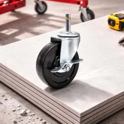 Wiltec Ersatzteil für Plattenheber bis max. 68 kg - Lenkrolle - Ersatz Rolle für Paneelheber Höhe 140-350 cm, max. Breite 2,90 m, Trockenbau Montagehilfe 1-Mann-Bedienung