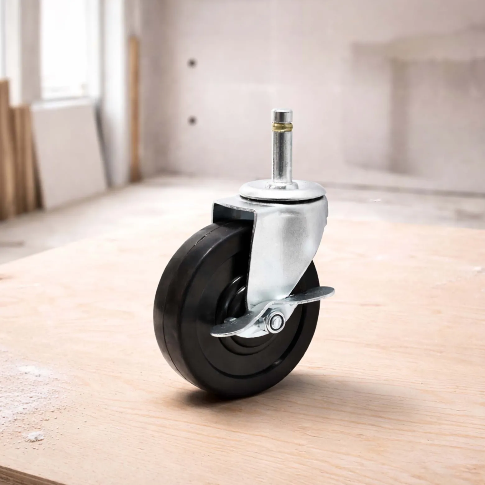 Wiltec Ersatzteil für Plattenheber bis max. 68 kg - Lenkrolle - Ersatz Rolle für Paneelheber Höhe 140-350 cm, max. Breite 2,90 m, Trockenbau Montagehilfe 1-Mann-Bedienung