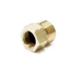 Wiltec Ersatzteil für Unkrautbrenner bis 2000° – Adapter Reduzierstück – Ersatz Verbinder für Gasschlauch mit 20 mm BSPP 1/2" AG links auf 16 mm BSPP 3/8" IG links