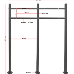 Wiltec 2er Set Briefkasten V12 Anthrazit 1000 x 150 x 1200 mm, Wandbriefkasten mit Schloss, Sichtfenstern, Namensschild, Ständer, Postkasten aus Stahl galvanisiert