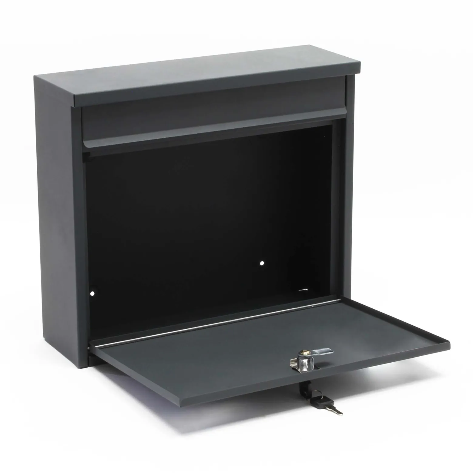 Wiltec 2er Set Briefkasten V13 schwarz 1000 x 150 x 1200 mm, Wandbriefkasten mit Schloss, Klappe, Ständer, Postkasten aus Stahl pulverbeschichtet